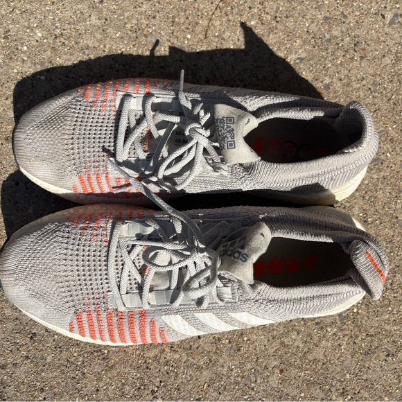 Adidas womens Gray and Orange Sneakers - Picture 1 of 6